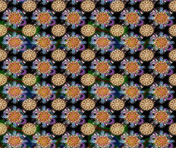 Raster illüstrasyonundaki çiçek desenli çizim. Siyah renkte çiçekler.