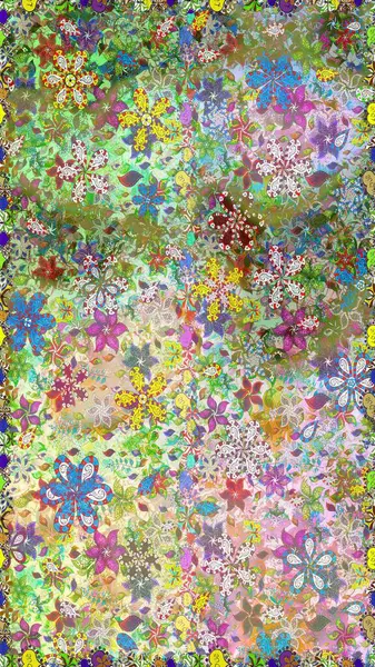Raster. Güzel suluboya çiçekler, parlak renkler inspineutral çiçek desenli dikişsiz arka plan..