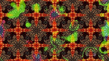 Renkli Bahar Teması eskiz kalıbı. Çiçek desenli eskiz, yaz çiçekleri. Düz Çiçek Elementleri Tasarımı. Kahverengi renkte çiçekler.