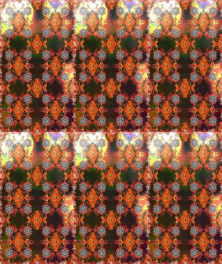 Renkli Yaz Temalı Kusursuz Arkaplan. Düz Çiçek Elementleri Tasarımı. Raster Illustrasyon 'da moda olmayan çiçek deseni. Güzel kumaş deseni.