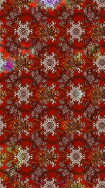 Kahverengi renkte çok kahverengi, zarif küçük çiçekler ve komik böcekler, raster desen, illüstrasyon.