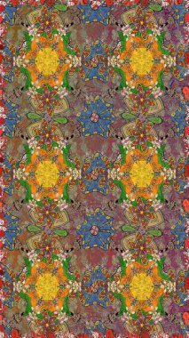 Çiçekli el çizimi çizimi deseni. Modern, kahverengi ve bej renkli duvar kağıdı resimleriyle klasik çizgili, desenli desenli çiçekler, çiçekli süsler..