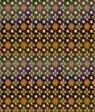 Tekstil, kumaş, kapaklar, duvar kağıtları, baskı, naylon, koleksiyon defteri, örgü, dekupaj için güzel bir eskiz. Küçük kahverengi çiçekli oldukça eski bir besin torbası deseni. Millefleurlar.