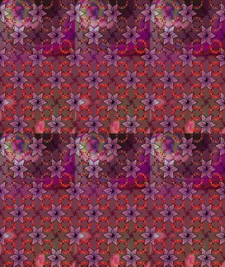 Raster illüstrasyonu. Kusursuz dekoratif arka plan, çiçek mandala. Çiçek. Kahverengi ve mor renklerde.