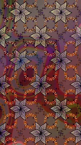 Soyut etnik raster çizim kalıbı. Kabile sanatı boho baskısı, klasik çiçek arkaplanı. Arkaplan dokusu, duvar kağıdı, kahverengi ve bej renkli çiçek teması.