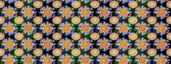 Vadinin siyah ve bej renkli çiçekleri. Raster dikişsiz çiçek deseni.