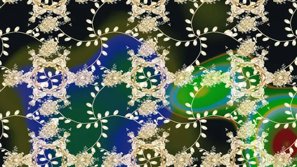 Çiçek ve yapraklı çiçek deseni. Raster illüstrasyonu. Küçük çiçekli şirin desen.