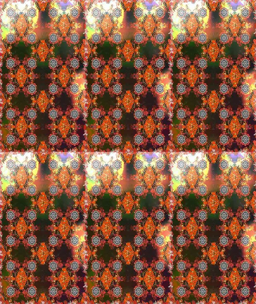 Renkli Yaz Temalı Kusursuz Arkaplan. Düz Çiçek Elementleri Tasarımı. Raster Illustrasyon 'da moda olmayan çiçek deseni. Güzel kumaş deseni.