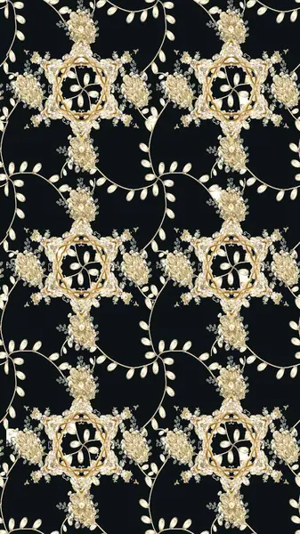 Gri renkli Asya tekstili. Raster illüstrasyonu. Çiçek desenini çiz.