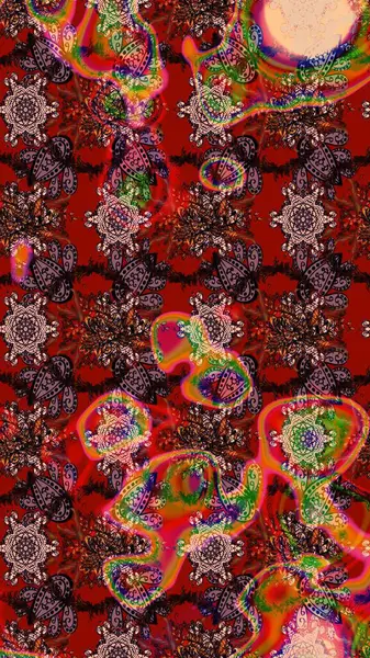 Raster çiçek izi. Klasik taslak çizimi. Çiçek kırmızısı eskiz deseni. Raster Yumuşak kumaş deseni.