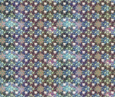 Tarafsız renklerde etnik çiçeklerle süslenmiş zarif bir eskiz. Raster Çiçek İllüstrasyon Şirin Tekstil.