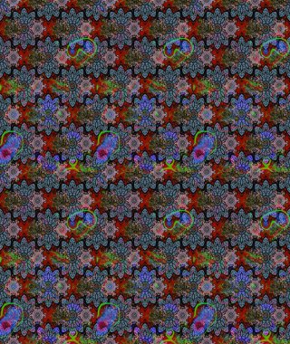 Çiçek buketleriyle klasik bir eskiz şekli. Siyah renklerde. Raster illüstrasyonu.