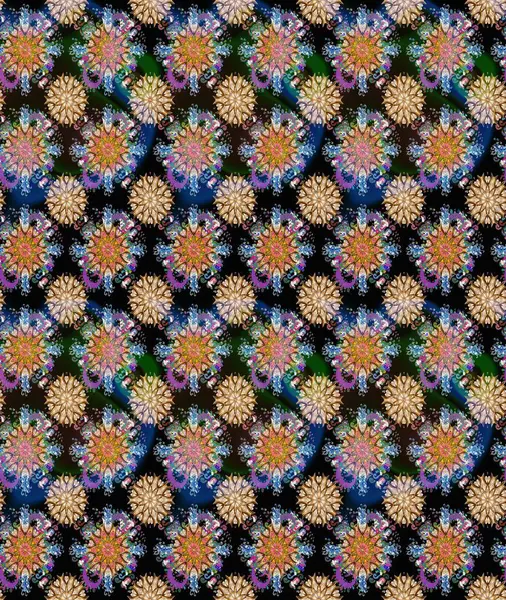 Eski usul küçük çiçekli şirin bir eskiz deseni. Moda arka planında parlak buketler. Kumaş, duvar kağıdı ve kağıt üzerine baskı yapmak için gelişen arka plan. Raster illüstrasyonu.