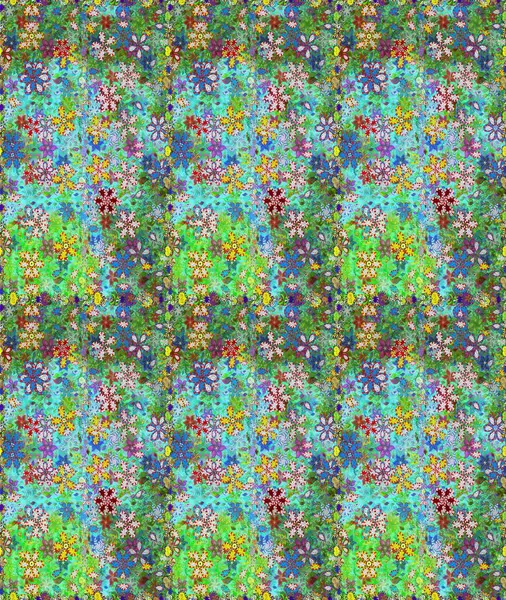 Manzaralı çiçek deseni. Üst manzara, yumuşak yeşil ve mavi renkli. Sevgililer günü ve tebrik kartı konsepti için şık bir davetiye. Çiçek kompozisyonu, el boyası, hassas şablon..