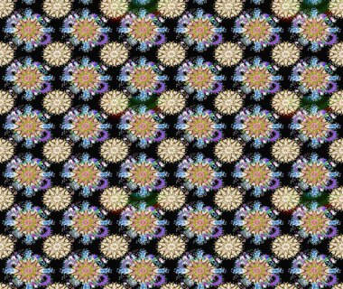 Çiçekli karalama şeklinde Raster çiçek deseni. Nazik, sevimli çiçek arkaplanı. Siyah ve nötr renkte çiçekler.