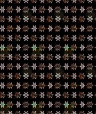 El çizimi çiçekli soyut çizim kalıbı. Raster illüstrasyonu. Siyah renkte çiçekler.