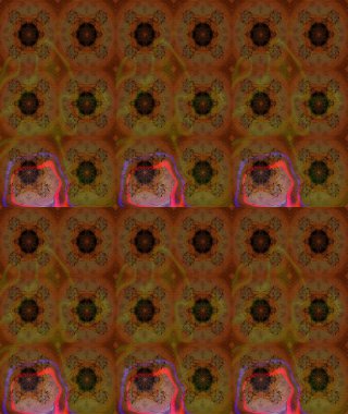 Raster illüstrasyonu. Kahverengi renklere karalamalar çizilmiş çiçek deseni.