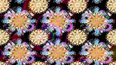 Raster illüstrasyonu. Küçük çiçekli şirin bir desen. Çiçek ve yapraklı çiçek deseni.