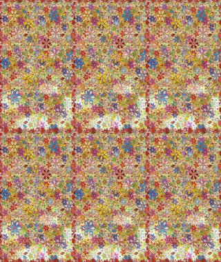 Tomurcukları papatya çiçekleri olan sevimli bir çiçek deseni. Raster illüstrasyonu. Kumaş, tekstil, duvar kağıdı baskısı için. Kusursuz bir geçmişi var. Miles Fleur, süslü püslü bir süs. Antika retro tarzı.