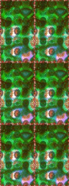 Bir sürü yeşil ve soyut çiçekli tropik, pürüzsüz bir desen. Varicologreen raster pürüzsüz çizim. Küçük çiçekte sevimli çiçek deseni var..