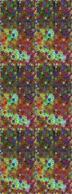 Renkli Bahar Temalı Kusursuz Arkaplan. Raster illüstrasyonu. Düz Çiçek Elementleri Tasarımı. Zentangle soyut çiçekleri. Karalama çiçeği. Şirin kumaş deseni.