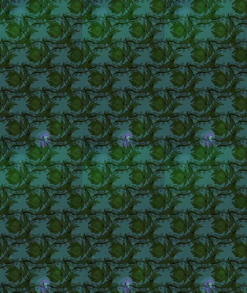 Düz Çiçek Elementleri Tasarımı. Renkli Bahar Teması eskiz kalıbı. Yeşil renkli çiçekler. Çiçekle çizim deseni.