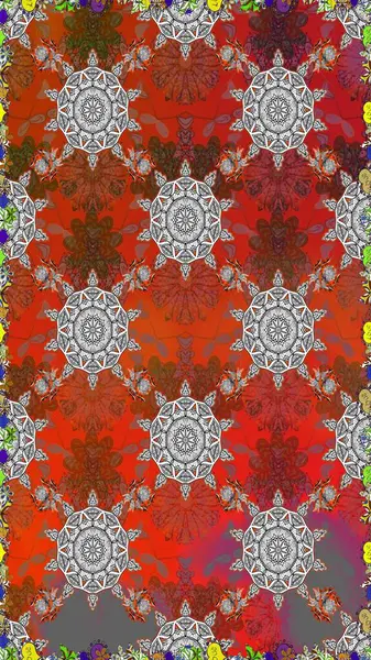 Düz çiçek öğeleri tasarım. Raster. Bahar Tema Dikişsiz desen arka plan rengi.