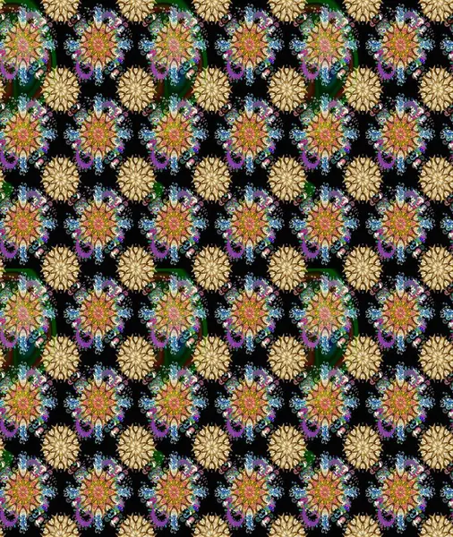 Küçük çaplı çiçeklerdeki basit şirin desenler. Tekstil veya kitap kapakları, imalat, duvar kağıtları, baskı, hediye paketi ve yapıştırma kitabı için çiçek eskizi geçmişi. Raster illüstrasyonu.