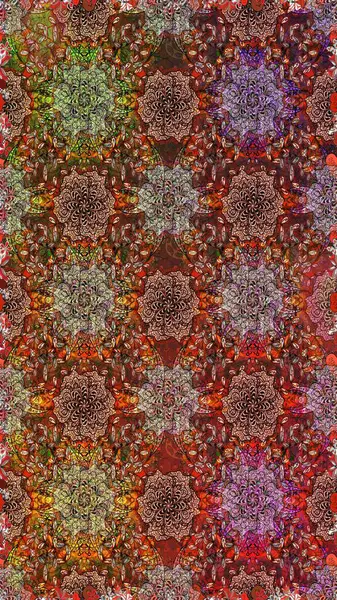 Kusursuz Chichi kumaş deseni. Renkli Bahar Temalı Kusursuz Arkaplan. Raster illüstrasyonu. Çiçek deseni. Düz Çiçek Elementleri Tasarımı.