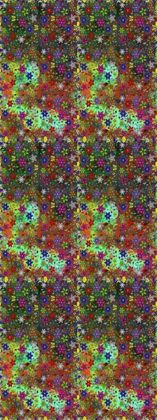 Renkli Bahar Temalı Kusursuz Arkaplan. Raster illüstrasyonu. Düz Çiçek Elementleri Tasarımı. Zentangle soyut çiçekleri. Karalama çiçeği. Şirin kumaş deseni.