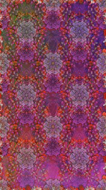 Çiçek arkaplan. Çiçek duvar kâğıdı. Mor renkli şirin tekstil. Raster illüstrasyonu. Renkli, pürüzsüz desen.