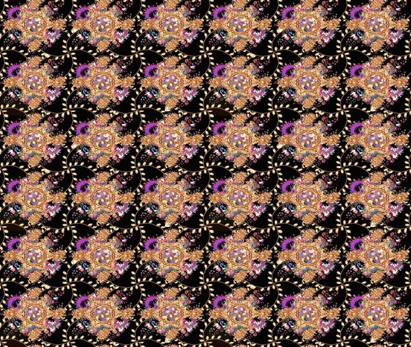 Güzel karalamalı çiçek desenli çizim. Küçük çiçekteki sevimli çiçek deseni. Güzel kumaş deseni. Raster illüstrasyonu.