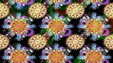 Çiçekli çiçek deseni, suluboya. Küçük çiçekte güzel bir çiçek deseni var. Raster deseni.