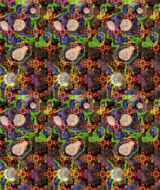 Çizim çiçek deseni duvar kâğıdı olarak kullanılabilir. Kahverengi renkli çiçekler. Raster illüstrasyonu.