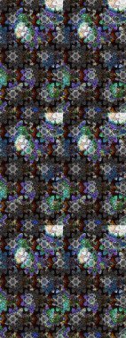 Çiçek çelengi. Güzel, parlak, pürüzsüz kumaş, tuval. Desen, çizim, çiçek sınırı. Eski moda arka plan. Raster illüstrasyonu. Kıvırcık, parlak örgü.