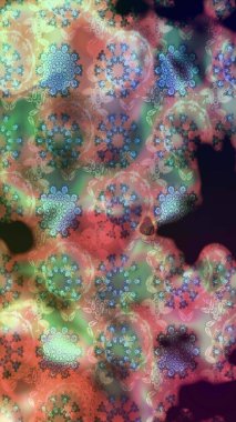 Tarafsız renklerde parlak çiçekli halı eşkali..