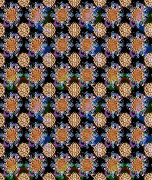 Şirin çiçekler. Çizgi çizimi kalıbı. Raster Moda kumaş deseni.