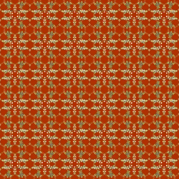 Turuncu, bej ve kahverengi renklerde grafiksel modern kusursuz desen. Kusursuz çiçek deseni. Kusursuz raster arka plan. Duvar kâğıdı barok, İspanyol kumaşı.