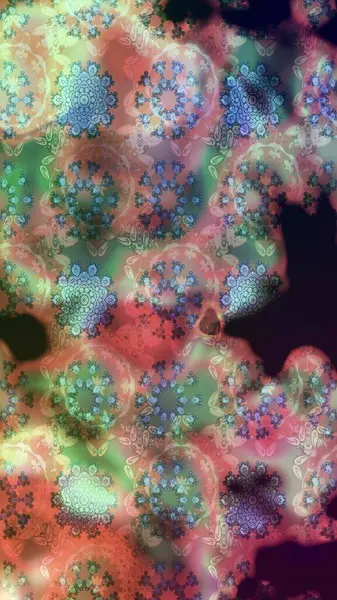 Tarafsız renklerde parlak çiçekli halı eşkali..