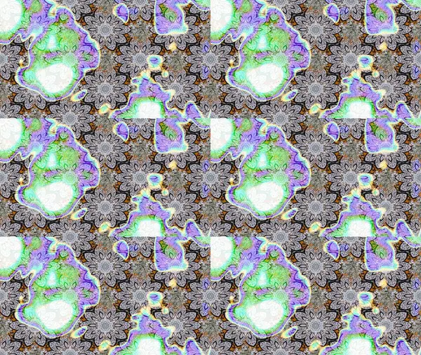 Tarafsız renklerde parlak çiçekli halı eşkali..