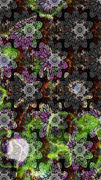 Gri renkli çiçekler. Raster illüstrasyonu. Gri renkli çiçek çizimi. Çiçek deseni. Şatafatlı bahar bahçesi dokusu.