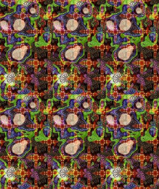 Çizim çiçek deseni duvar kâğıdı olarak kullanılabilir. Kahverengi renkli çiçekler. Raster illüstrasyonu.