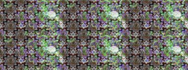 Hediye ambalaj kağıdı, tebrik kartları, posterler ve pankart tasarımı. Raster düz çiçek çizim deseni. Gri renkli çiçekler.