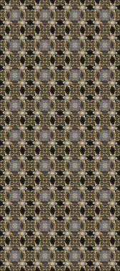 Raster geometrik arka plan. Senin tasarımın için, duvar kağıdı. Gri, kahverengi ve bej renklerde, altın çiçekli altın desenler. Altın rengi kusursuz illüstrasyon.