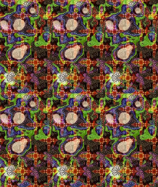 Çizim çiçek deseni duvar kâğıdı olarak kullanılabilir. Kahverengi renkli çiçekler. Raster illüstrasyonu.