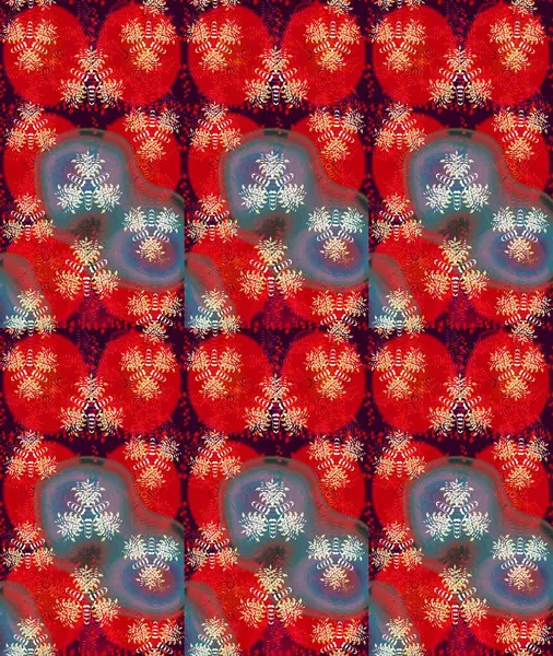 Raster çiçek desenleri çiziyor. Vadinin çiçekleri kırmızı renklerde.