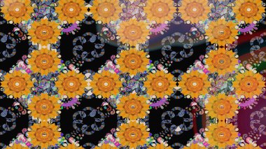Raster stili kumaş deseni. Çiçekler suluboya çizim deseni.