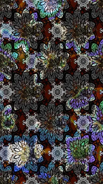 Şatafatlı bahar bahçesi dokusu. Flower eskiz arka planı. Çiçek deseni. Raster illüstrasyonu.