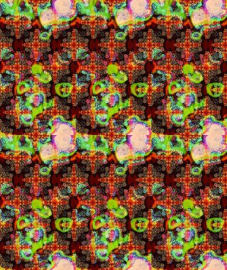 Raster illüstrasyonundaki çiçek desenli çizim. Düz Çiçek Elementleri Tasarımı. Süslü kumaş deseni. Renkli Bahar Teması çizim şablonu.