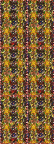 El çizimi. Kahverengi ve sarı renkli çiçekler. Çiçeklerle kusursuz desen. Suluboya çizimi.